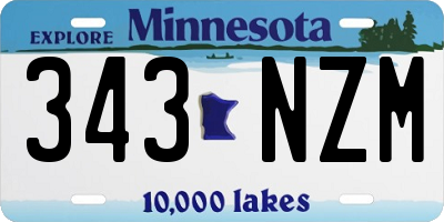 MN license plate 343NZM