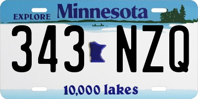 MN license plate 343NZQ