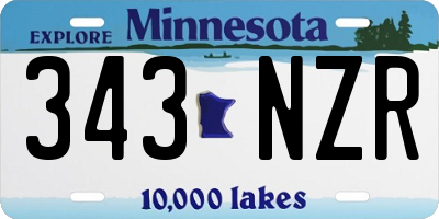 MN license plate 343NZR
