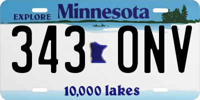 MN license plate 343ONV