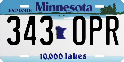 MN license plate 343OPR