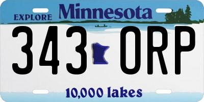MN license plate 343ORP