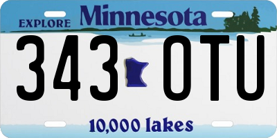 MN license plate 343OTU