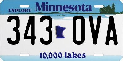 MN license plate 343OVA