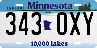 MN license plate 343OXY