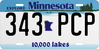 MN license plate 343PCP