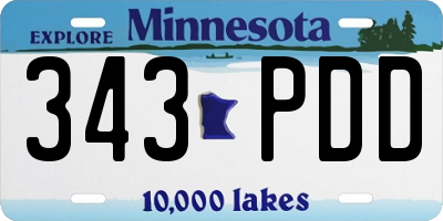 MN license plate 343PDD