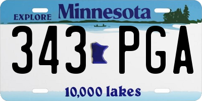 MN license plate 343PGA