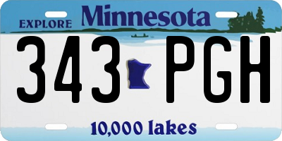 MN license plate 343PGH