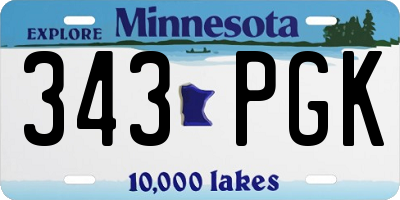 MN license plate 343PGK