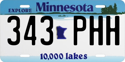 MN license plate 343PHH