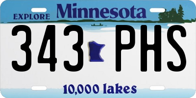 MN license plate 343PHS