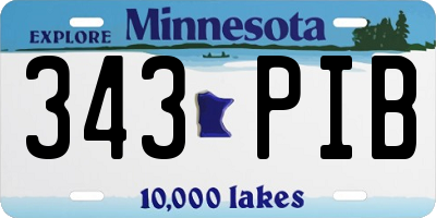 MN license plate 343PIB
