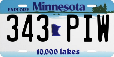 MN license plate 343PIW