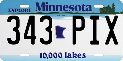 MN license plate 343PIX