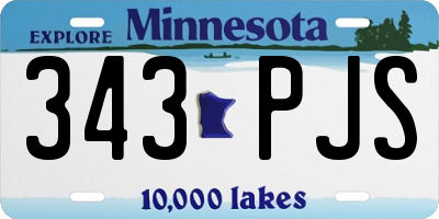 MN license plate 343PJS