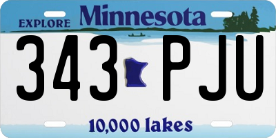 MN license plate 343PJU