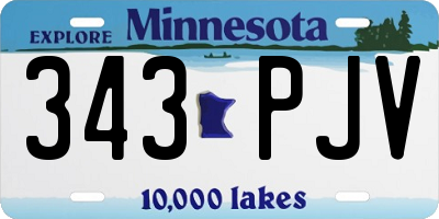 MN license plate 343PJV