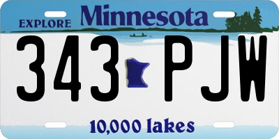 MN license plate 343PJW