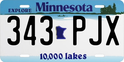 MN license plate 343PJX