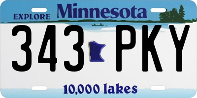 MN license plate 343PKY