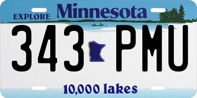 MN license plate 343PMU