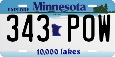 MN license plate 343POW