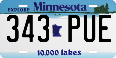 MN license plate 343PUE