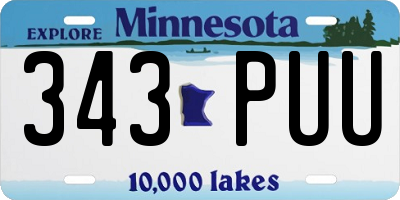 MN license plate 343PUU
