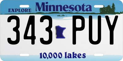 MN license plate 343PUY