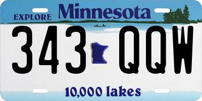 MN license plate 343QQW