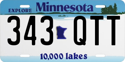 MN license plate 343QTT