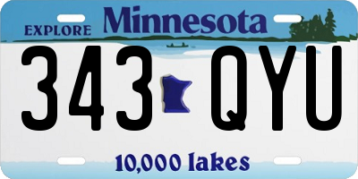 MN license plate 343QYU