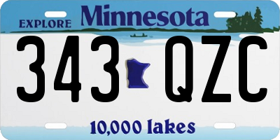 MN license plate 343QZC