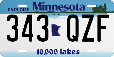 MN license plate 343QZF