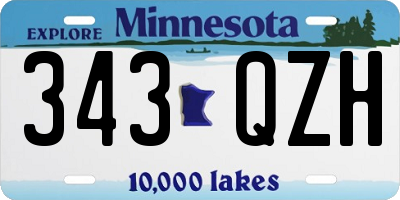 MN license plate 343QZH