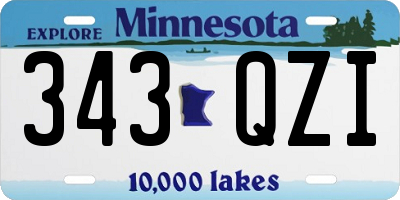 MN license plate 343QZI