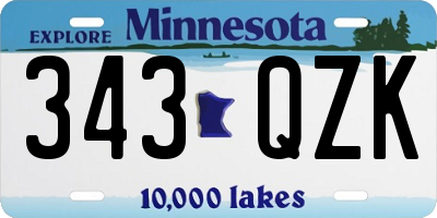 MN license plate 343QZK