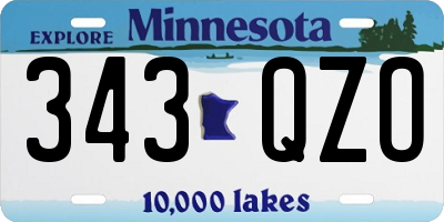 MN license plate 343QZO