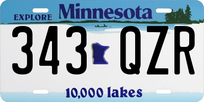MN license plate 343QZR