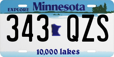 MN license plate 343QZS