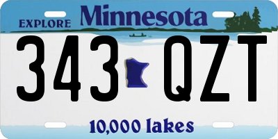 MN license plate 343QZT