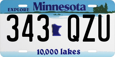 MN license plate 343QZU