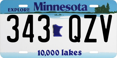 MN license plate 343QZV