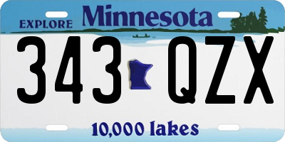 MN license plate 343QZX