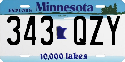 MN license plate 343QZY