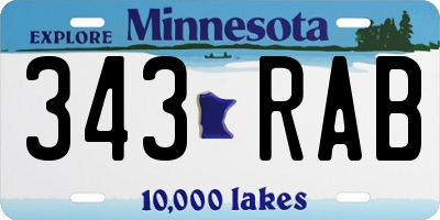 MN license plate 343RAB