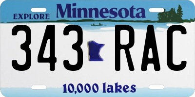 MN license plate 343RAC