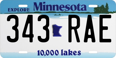 MN license plate 343RAE