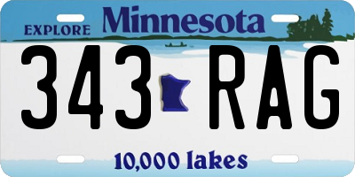MN license plate 343RAG